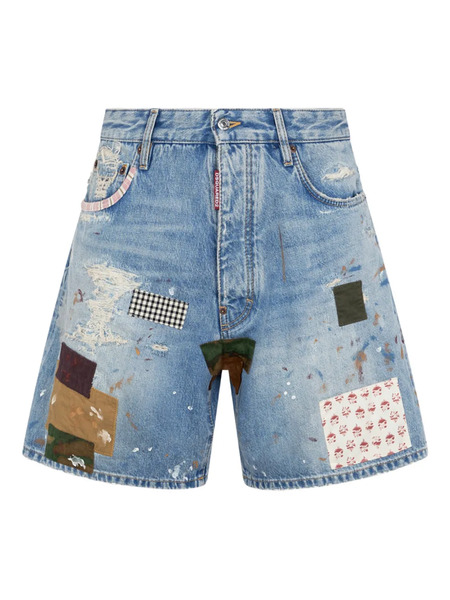  Dsquared2 Bóxer Con Diseño Patchwork - Azul 