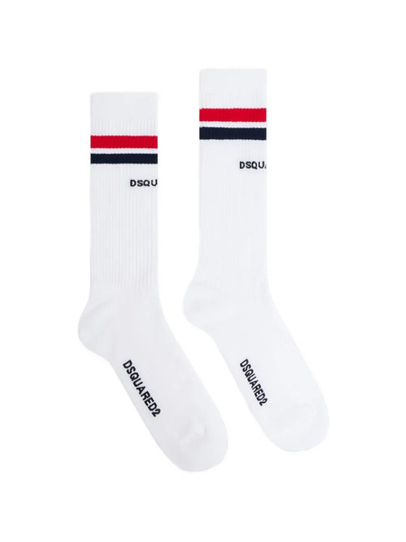  Dsquared2 Calcetines A Rayas - Blanco 