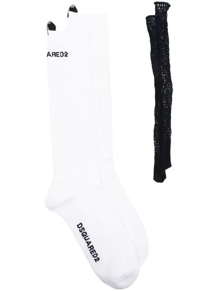  Dsquared2 Calcetines Con Logo Estampado - Blanco 