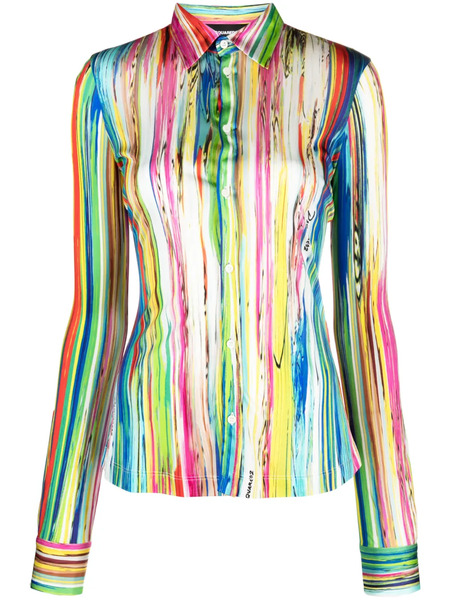  Dsquared2 Camisa A Rayas - Amarillo 