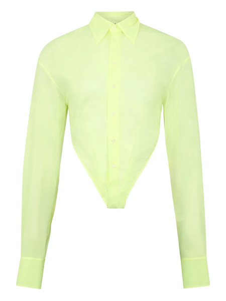  Dsquared2 Camisa Deep Cut Sheer - Amarillo 