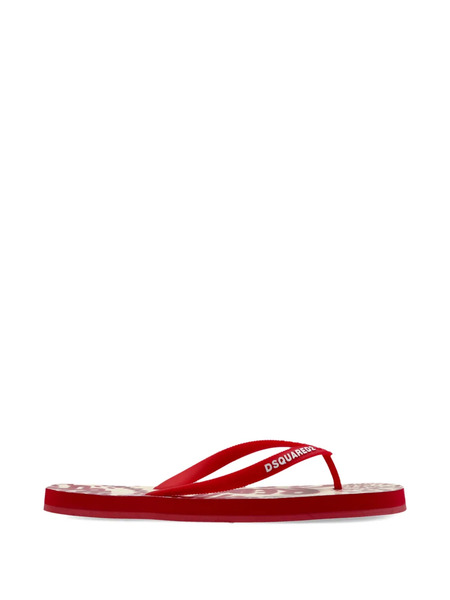  Dsquared2 Chanclas Con Logo Estampado - Rojo 