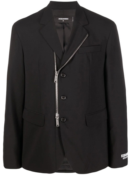  Dsquared2 Chaqueta Con Cremallera Y Logo - Negro 
