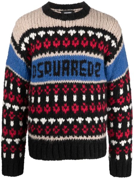  Dsquared2 Jersey Con Panel De Ganchillo - Negro 