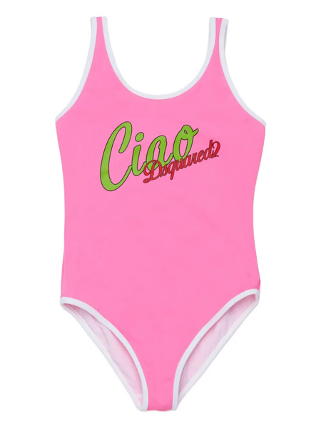  Dsquared2 Kids Bañador Con Estampado De Letras - Rosa 