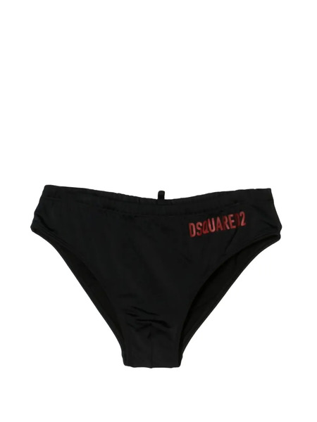  Dsquared2 Kids Bañador Slip Con Estampado Icon - Negro 