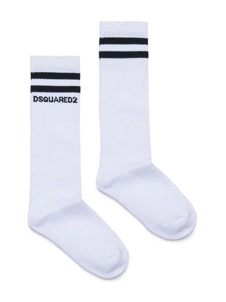  Dsquared2 Kids Calcetines Con Logo Estampado - Blanco 