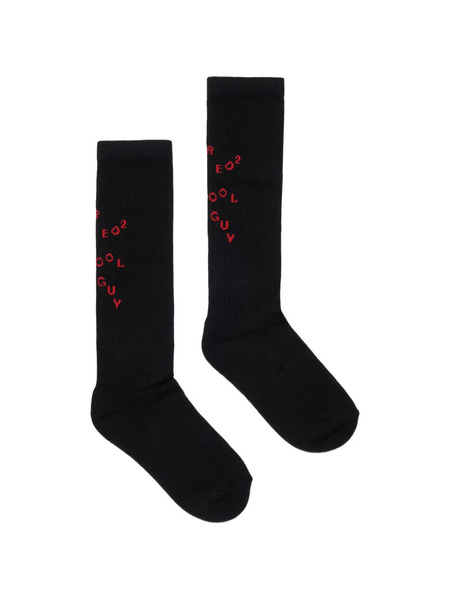  Dsquared2 Kids Calcetines De Canalé Con Logo - Negro 