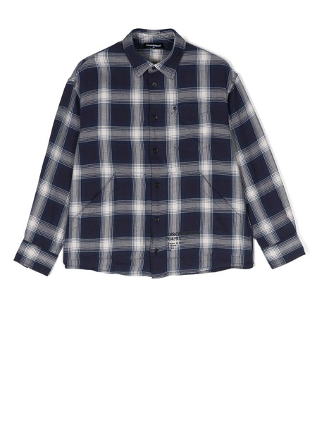  Dsquared2 Kids Camisa A Cuadros - Azul 