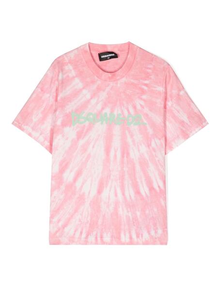  Dsquared2 Kids Camiseta Con Motivo Tie-dye Y Logo - Rosa 