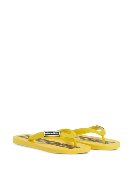  Dsquared2 Kids Chanclas Con Logo - Amarillo 
