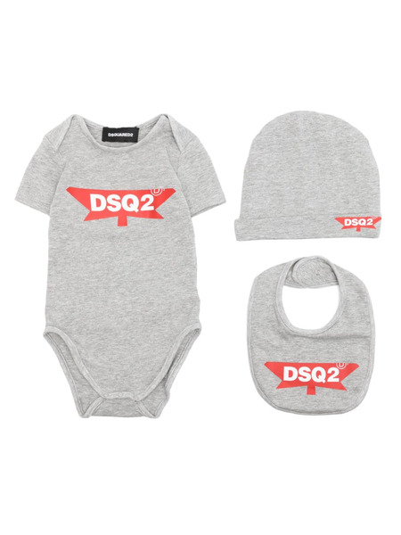  Dsquared2 Kids Conjunto Con Logo Estampado - Gris 