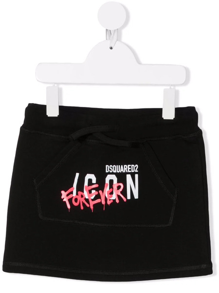  Dsquared2 Kids Falda Con Logo Estampado - Negro 