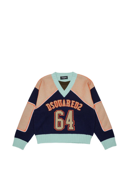  Dsquared2 Kids Jersey Con Logo Bordado - Azul 