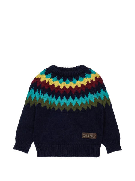  Dsquared2 Kids Jersey De Punto Fair Isle - Azul 