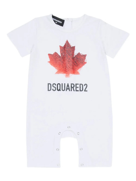  Dsquared2 Kids Pelele Con Hojas Estampadas - Blanco 
