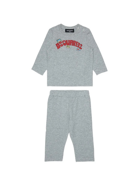  Dsquared2 Kids Set De Pelele Con Logo Estampado - Gris 