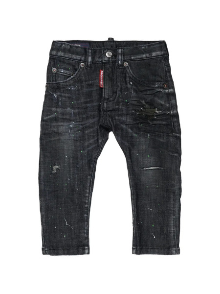  Dsquared2 Kids Vaqueros Con Efecto Envejecido - Negro 