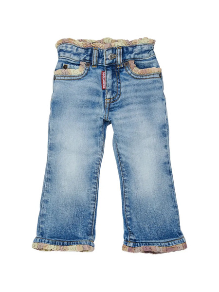  Dsquared2 Kids Vaqueros Con Ribete De Volantes - Azul 