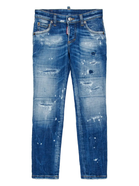  Dsquared2 Kids Vaqueros Rasgados - Azul 