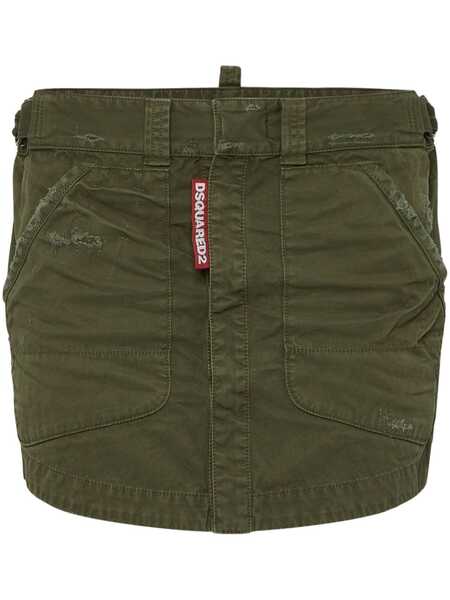  Dsquared2 Minifalda Con Efecto Envejecido - Verde 