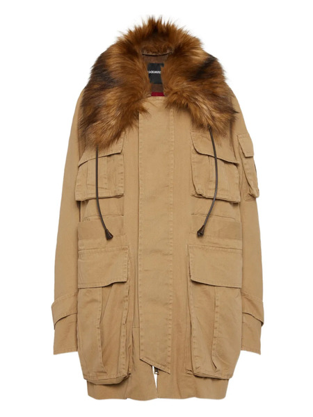  Dsquared2 Parka Con Cuello De Pelo Artificial - Neutro 