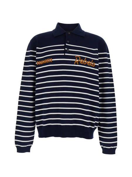  Dsquared2 Polo Bordado A Rayas - Azul 