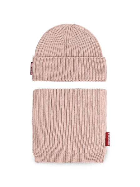  Dsquared2 Set De Gorro Y Bufanda De Canalé - Rosa 