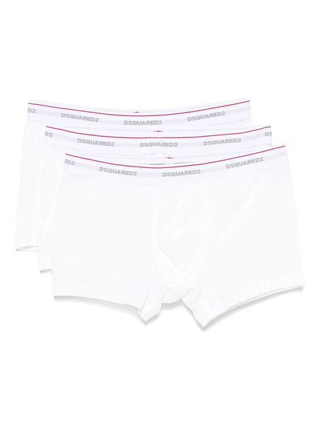  Dsquared2 Set De Tres Bóxeres Con Logo - Blanco 