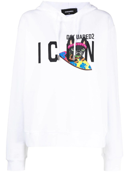  Dsquared2 Sudadera Con Capucha Y Logo Estampado - Blanco 