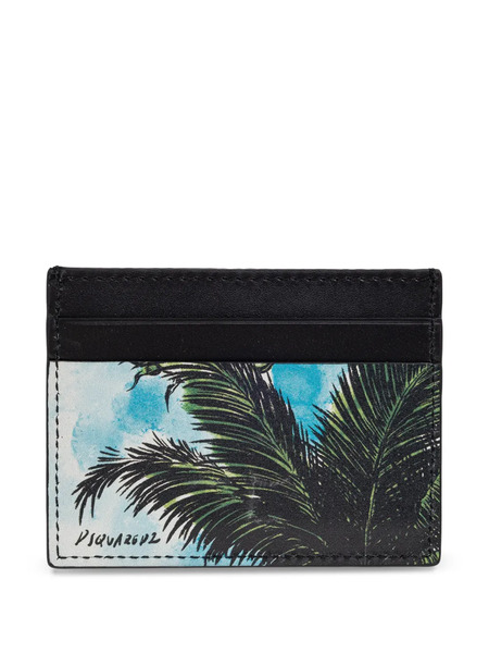  Dsquared2 Tarjetero Con Palmera Estampada - Negro 