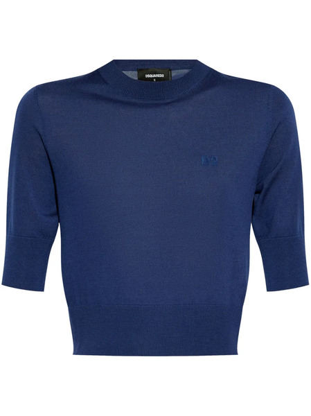  Dsquared2 Top Con Logo Bordado - Azul 