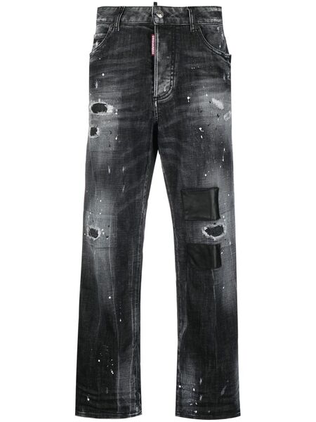  Dsquared2 Vaqueros Anchos De Talle Alto - Gris 