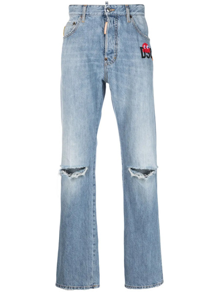  Dsquared2 Vaqueros Bootcut Con Logo - Azul 