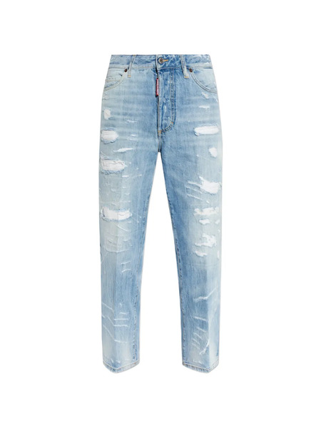  Dsquared2 Vaqueros Boston Con Detalle Envejecido - Azul 