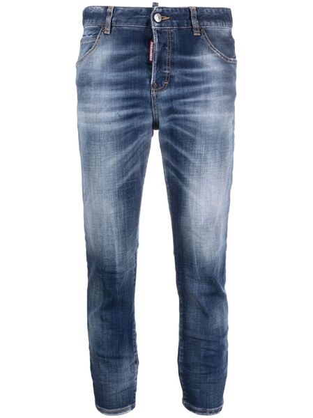  Dsquared2 Vaqueros Capri Con Efecto Envejecido - Azul 