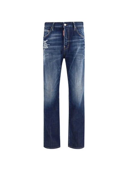  Dsquared2 Vaqueros Con Detalles Envejecidos - Azul 