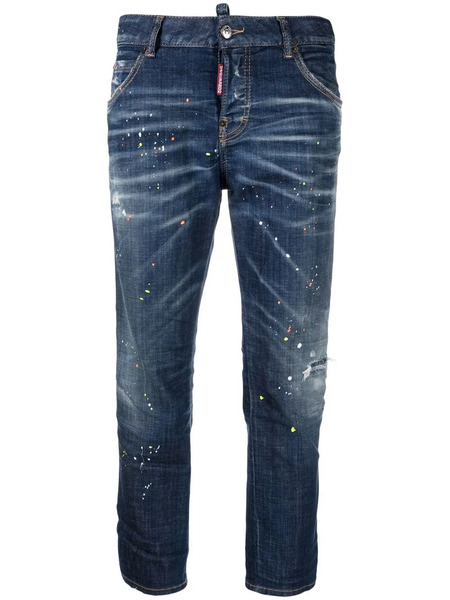  Dsquared2 Vaqueros Con Motivo De Salpicadura De Pintura - Azul 
