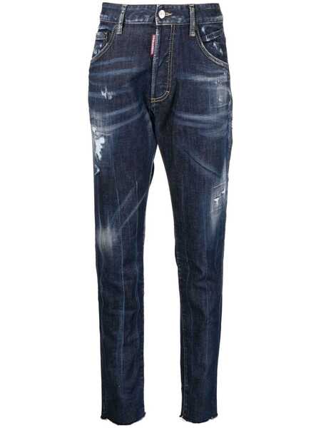  Dsquared2 Vaqueros Dan Skinny De Talle Medio - Azul 