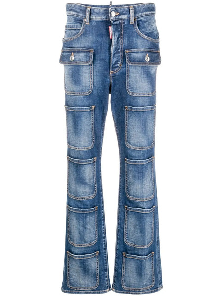  Dsquared2 Vaqueros De Talle Alto Con Múltiples Bolsillos - Azul 