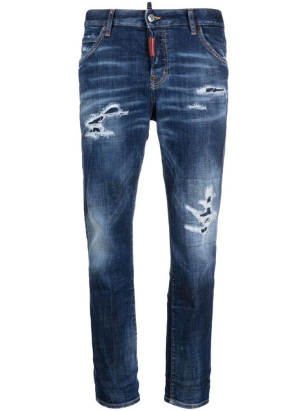  Dsquared2 Vaqueros Skinny Con Efecto Desgastado - Azul 