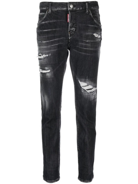  Dsquared2 Vaqueros Skinny Con Efecto Envejecido - Negro 