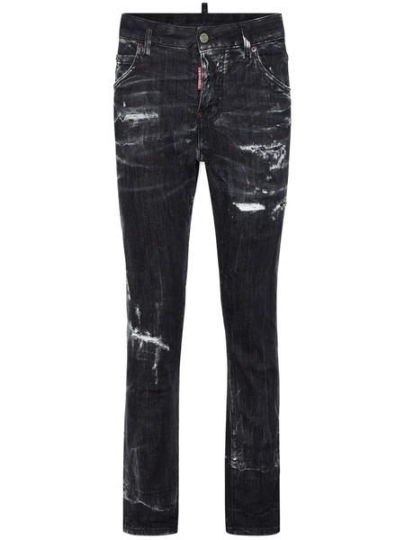  Dsquared2 Vaqueros Skinny Con Efecto Envejecido - Negro 