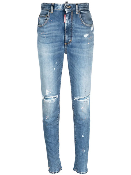 Dsquared2 Vaqueros Skinny De Talle Alto - Azul 