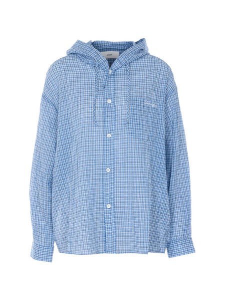 Dunst Camisa A Cuadros Con Capucha - Azul 
