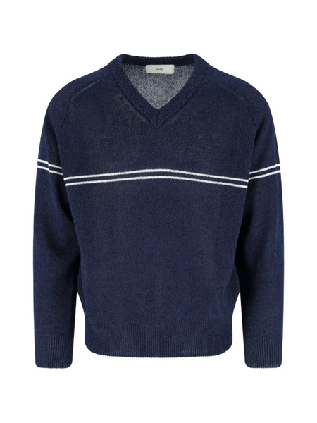  Dunst Jersey A Rayas Con Cuello En V - Azul 