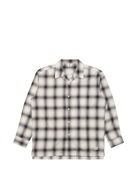  Edwin Check-print Open-collar Shirt - Neutro 