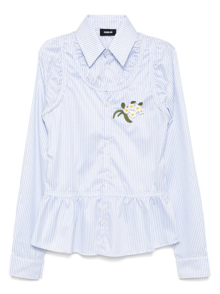  Egonlab. Camisa A Rayas De Algodón - Azul 