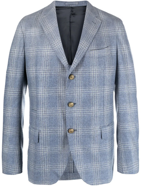  Eleventy Blazer A Cuadros - Azul 