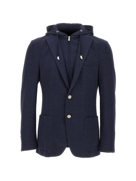  Eleventy Blazer Con Capucha - Azul 